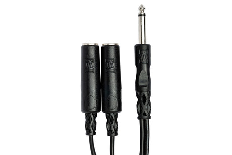 Hosa YPP-111 Y Cable, 1/4 in TS to Dual 1/4 in TSF