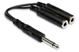 Hosa YPP-111 Y Cable, 1/4 in TS to Dual 1/4 in TSF