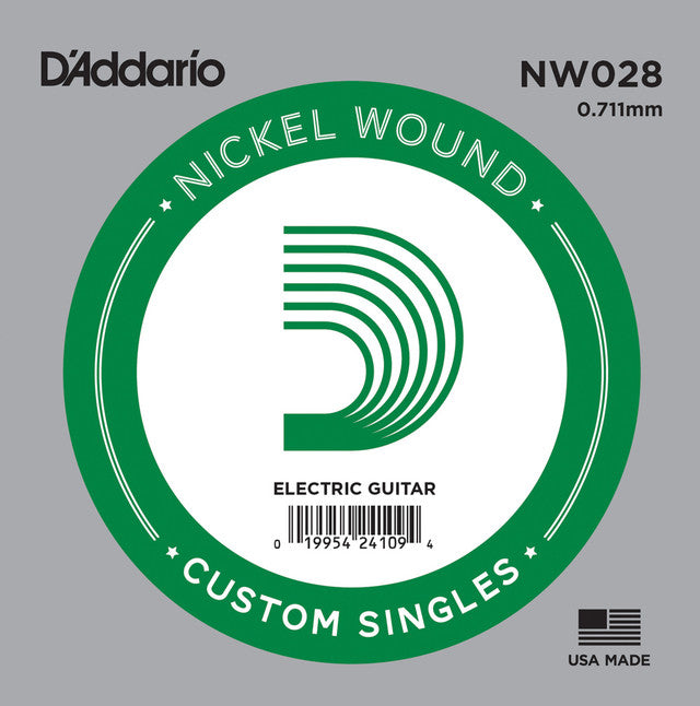 D'Addario Nickel Wound Single String .028 Gauge
