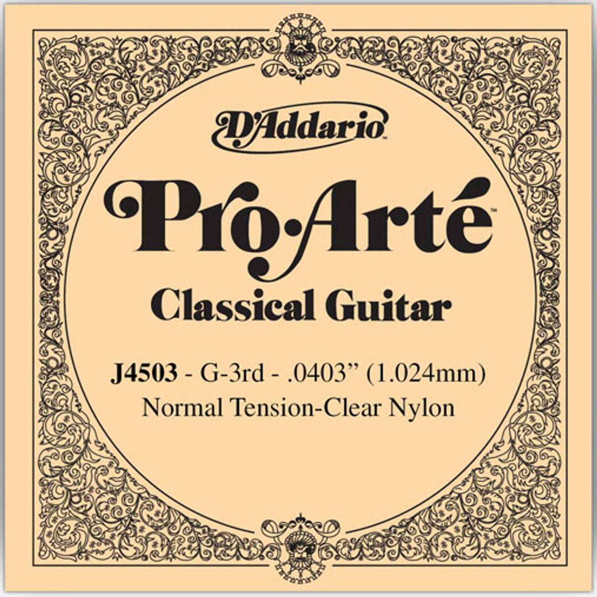 D'Addario Pro Arte Single Classical Guitar Strings - Normal Tension G 3rd