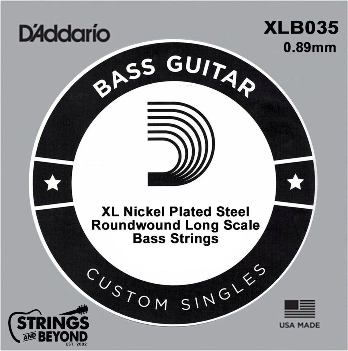 D'Addario XL Long Scale Nickel Wound Single Electric Bass String .035