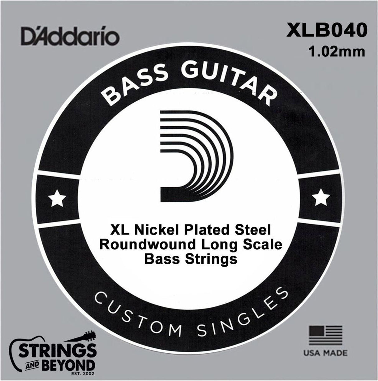 D'Addario XL Long Scale Nickel Wound .040 Electric Bass String