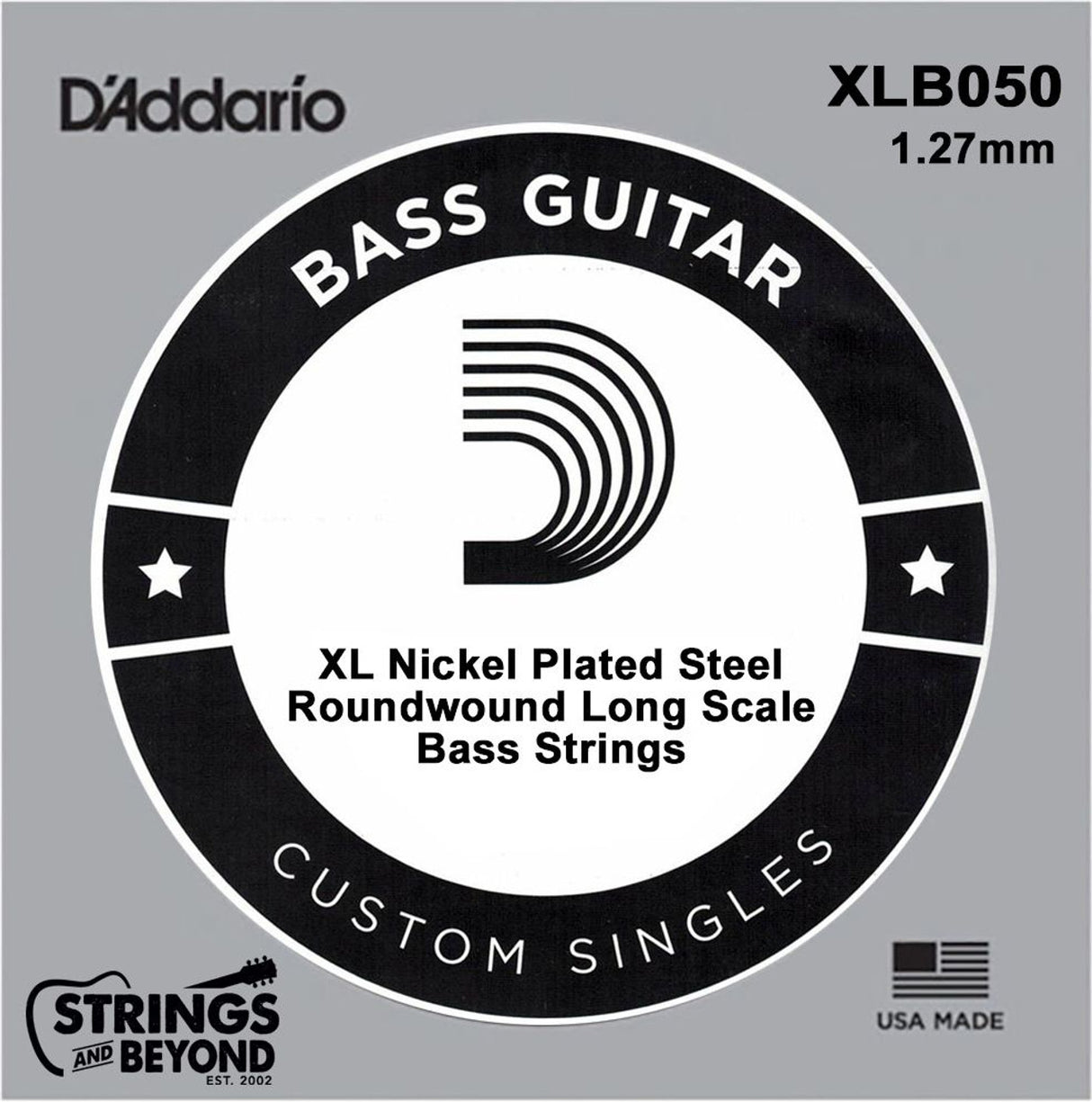 D'Addario XL Long Scale Nickel Wound Single Electric Bass String .050