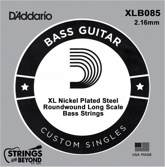 D'Addario XL Long Scale Nickel Wound Single Electric Bass String .085