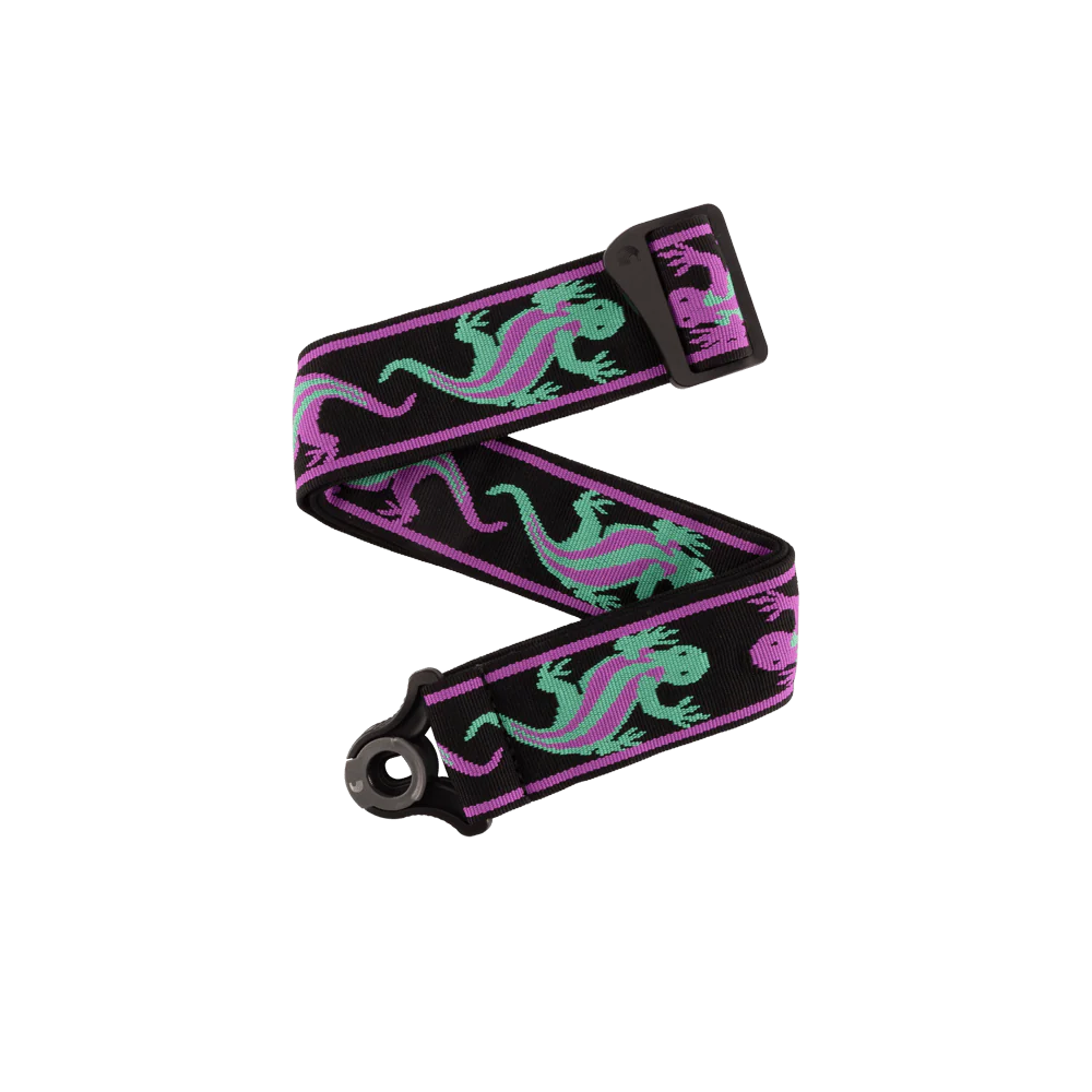D'Addario Auto Lock Vintage Planet Waves, Lizards Green/Purple