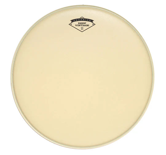 Aquarian 20" Deep Vintage II Vintage Coated 10/10 Double Ply Bass Drumhead with Felt Strip