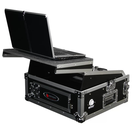 Odyssey 10U Top Slanted 2U Bottom Vertical Pro Combo Rack with Glide Platform