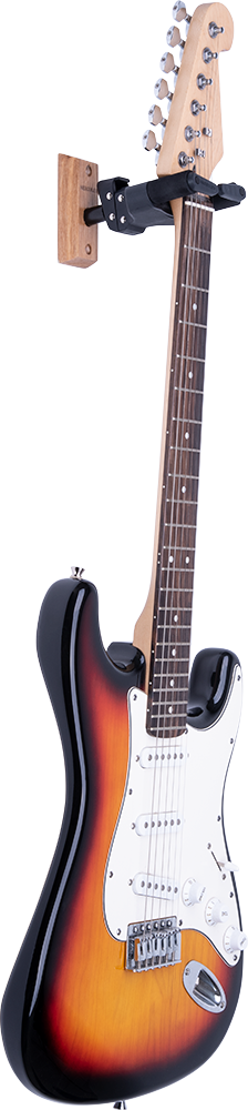 Hercules Stands GSP38WB PLUS Short Arm Wood Base Wall Mount Guitar Hanger with Auto Grip System - Natural