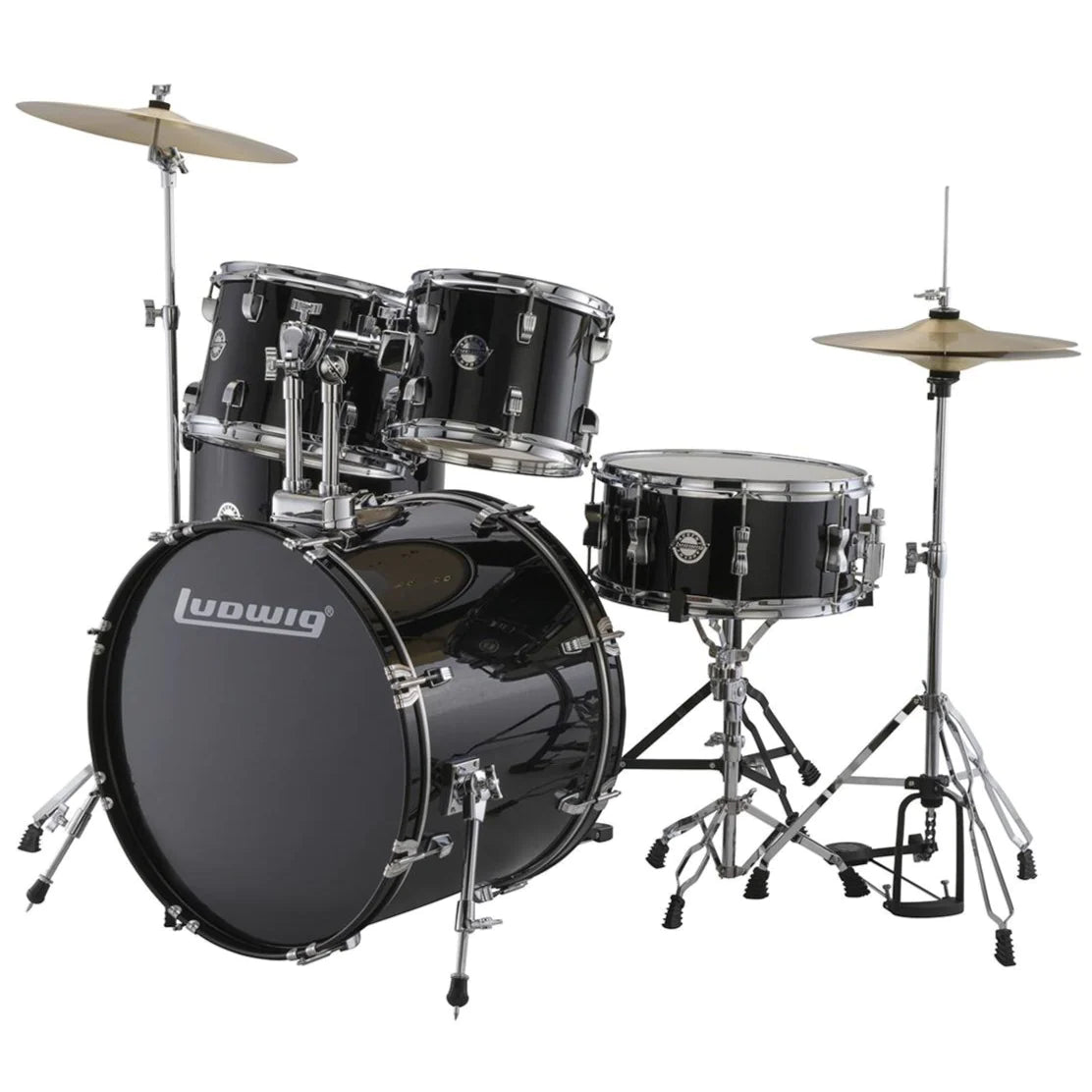 Ludwig Accent Drive 5-piece Drum Set with Hardware - Black Sparkle