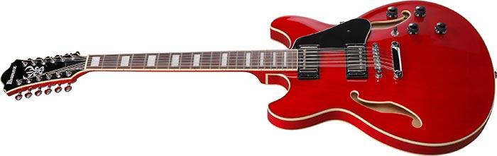Ibanez AS7312 12 String Artcore Hollow Body Electric Guitar - Transparent Cherry Red