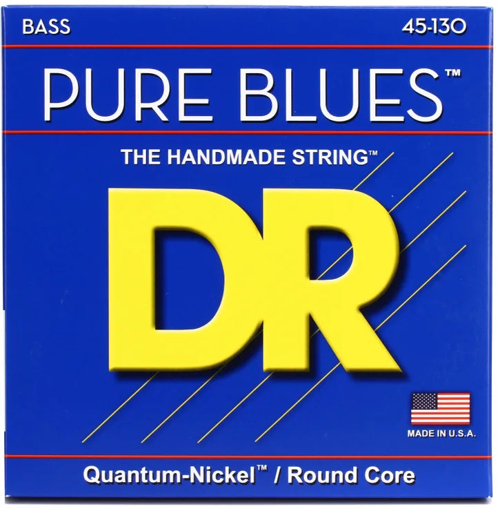 DR Strings PURE BLUES™ - Quantum Nickel™ Bass Strings: 5-String Medium to Heavy 45-130