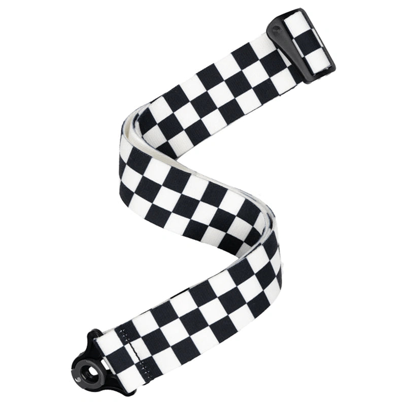 D'Addario Auto Lock Guitar Strap - Skater Checkerboard