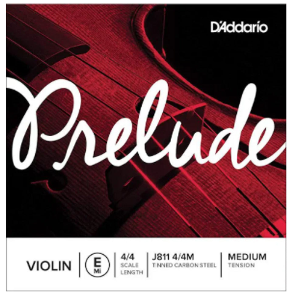 D'Addario J81144-M Prelude Violin E String Medium - 4/4