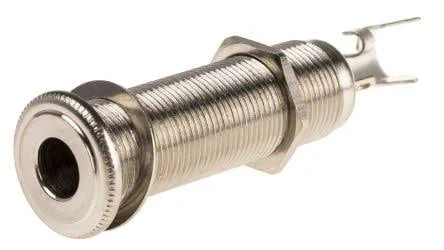 Switchcraft 152B 1/4" Stereo Thick Panel Mount Jack Female with Cable Clamp - Nickel
