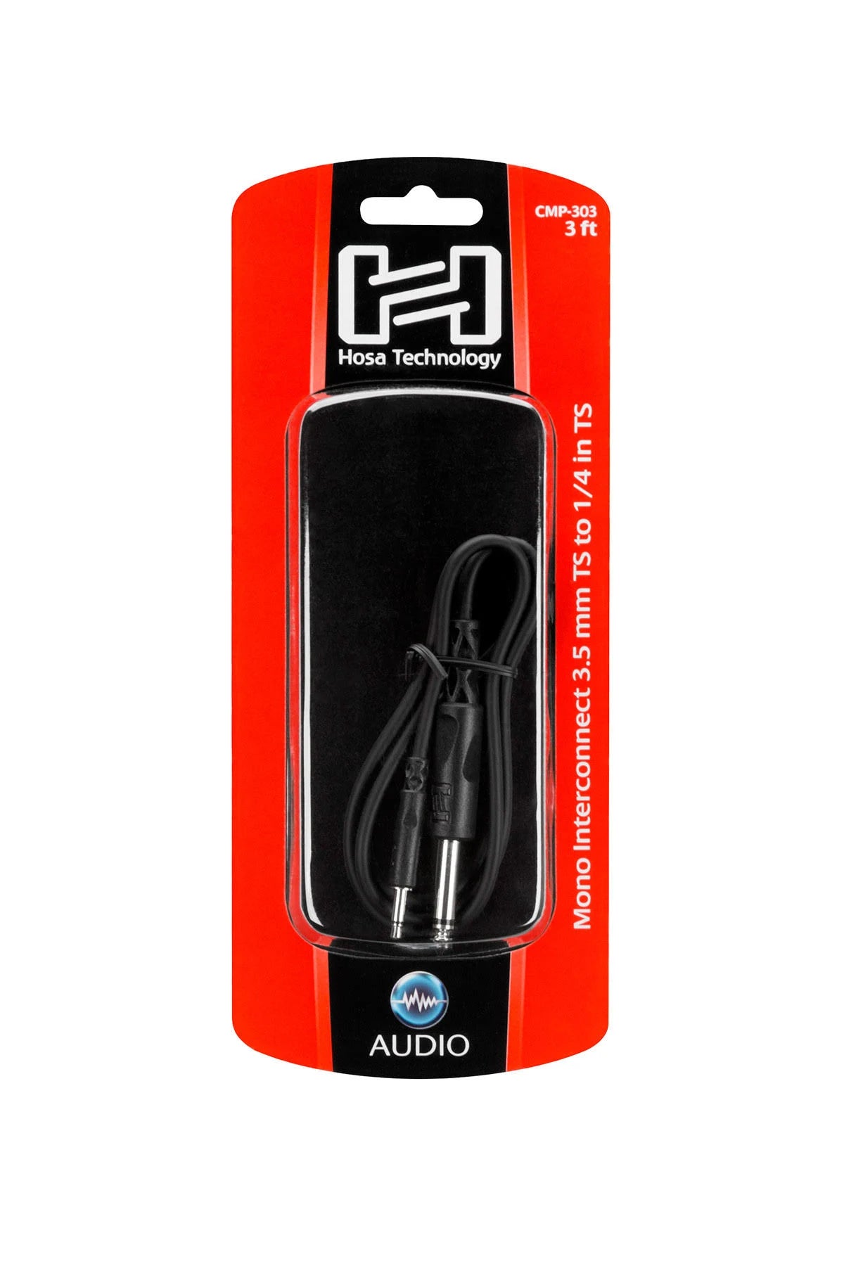 Hosa CMP-303 Mono Interconnect, 3.5 mm TS to 1/4 in TS, 3 ft