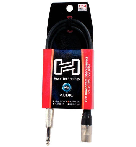 Hosa HSX-003 Pro Balanced Interconnect, REAN 1/4 in TRS to XLR3M, 3 ft