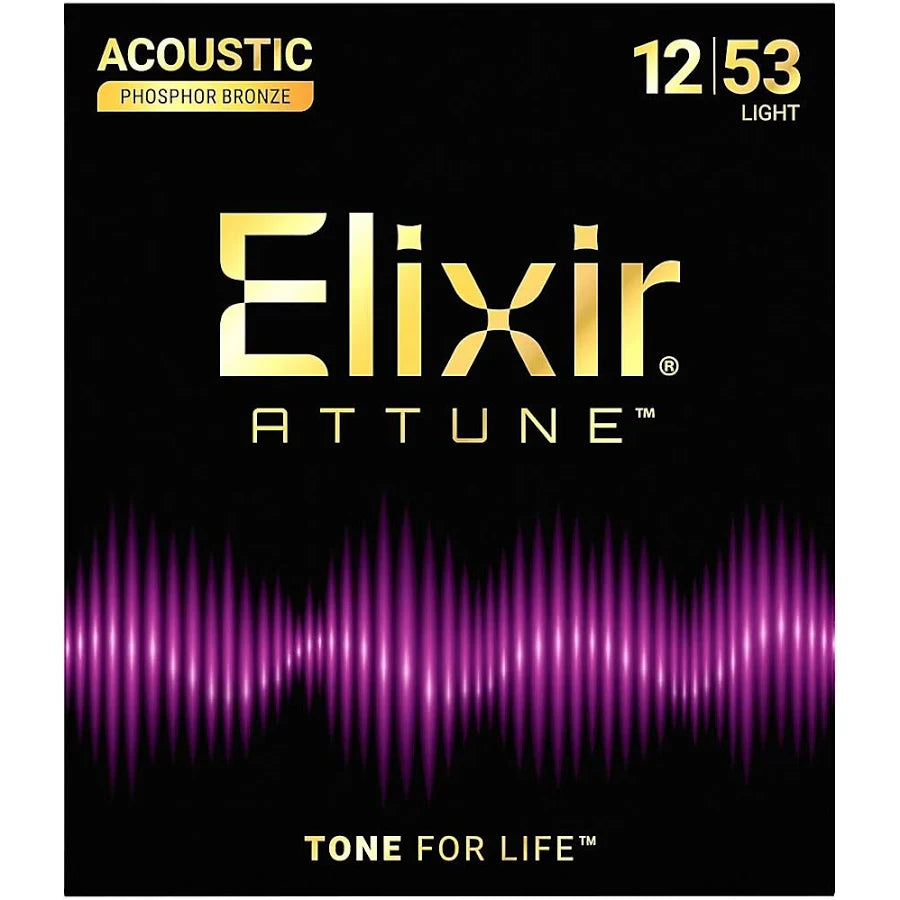Elixir ATTUNE Phosphor Bronze Acoustic Guitar Strings - 12 / 53 Light
