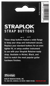 Dunlop  Straplok® Dual Design Strap Button Set - Nickel