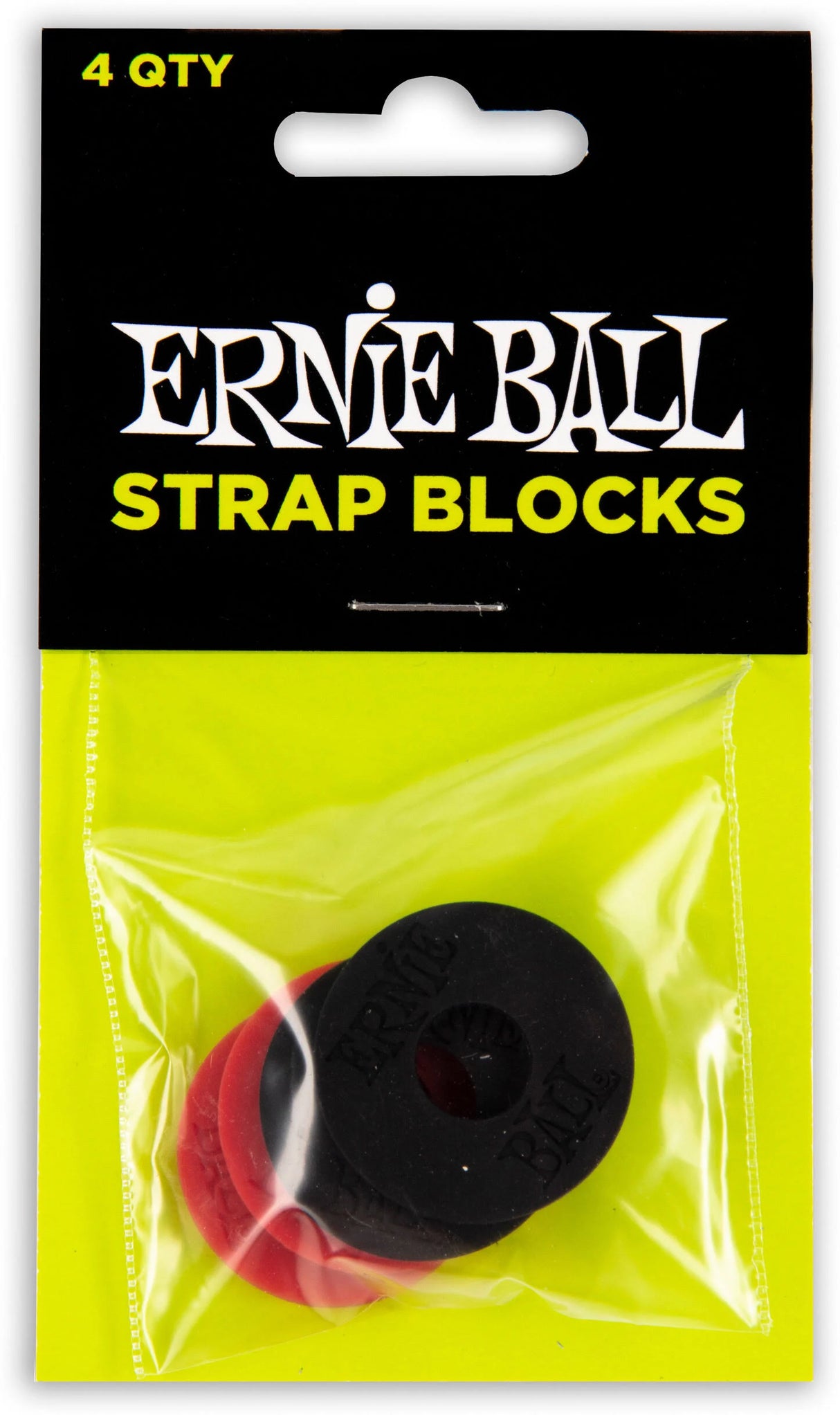 Ernie Ball Strap Blocks - Red and Black - 4 Pack