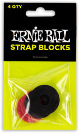 Ernie Ball Strap Blocks - Red and Black - 4 Pack