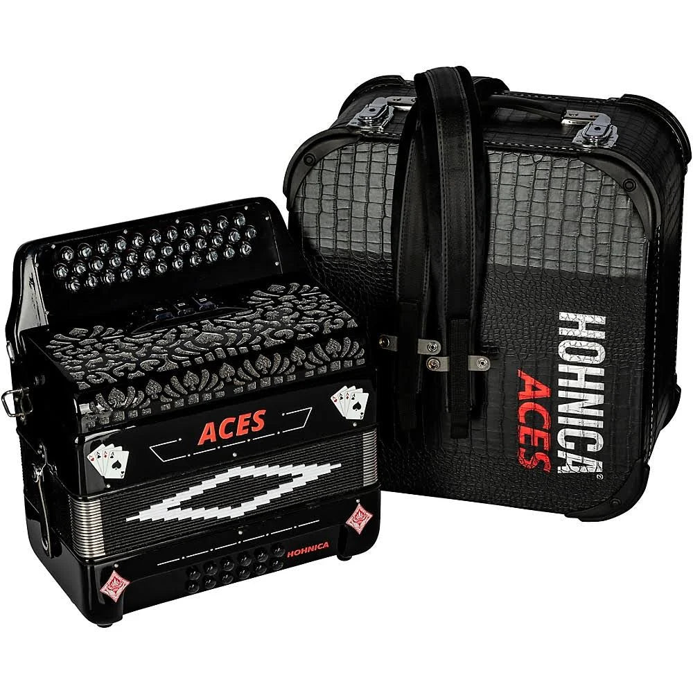 Hohner Hohnica Aces II 3-Register Accordion Black F/Bb/Eb
