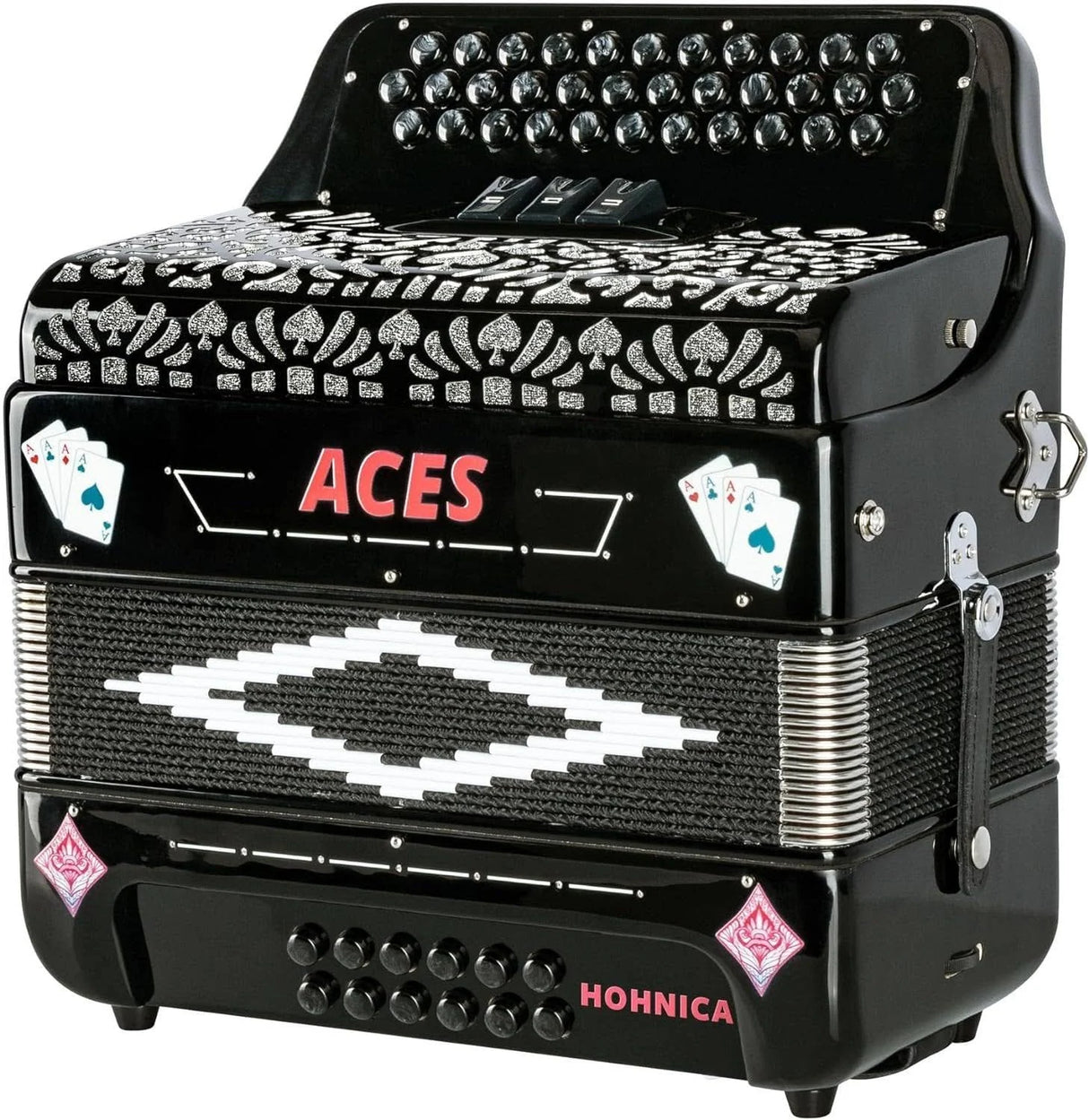 Hohner Hohnica Aces II 3-Register Accordion Black F/Bb/Eb