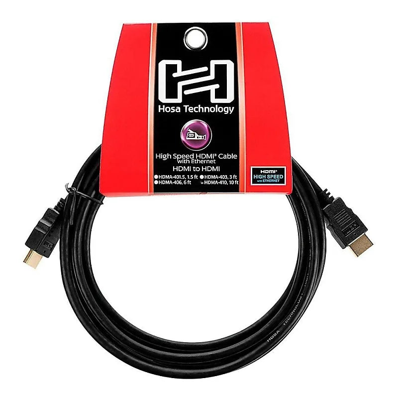 Hosa HDMA-410 High Speed HDMI Cable with Ethernet - 10 foot