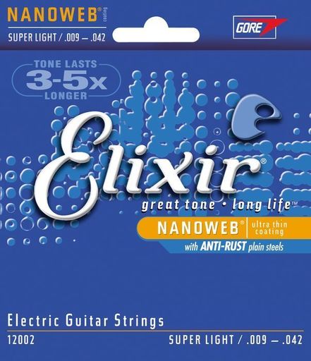 Elixir Electric Nickel Plated Steel with NANOWEB® Coating 09-42 12002