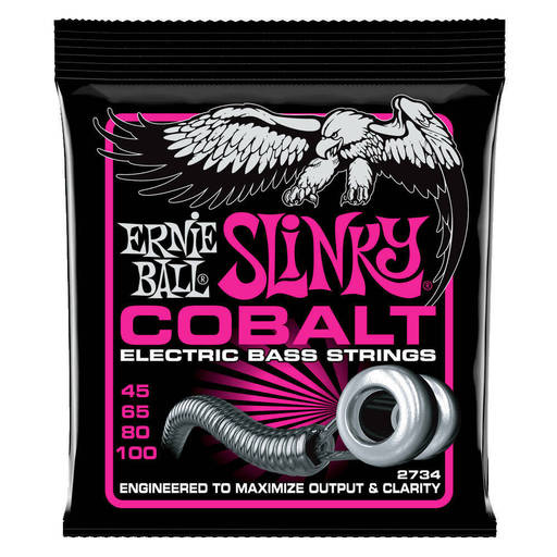 Ernie Ball P02734 Super Slinky Cobalt Electric Bass Strings - 45-100 Gauge