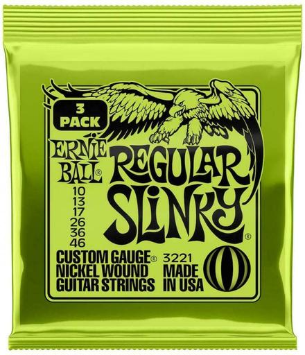 Ernie Ball Regular Slinky Nickel Wound Electric Guitar Strings 10-46 Gauge - 3 Pack