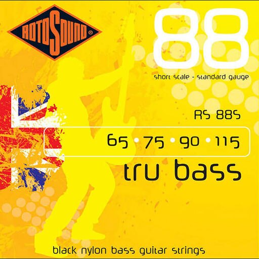 Rotosound RS88S Black Nylon Flatwound Bass Guitar Strings 65-115
