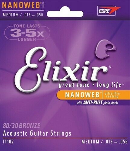Elixir 13 ELIXIR 13 - 56 Acoustic 80/20 Bronze with NANOWEB® Coating 11102 – Skip ...