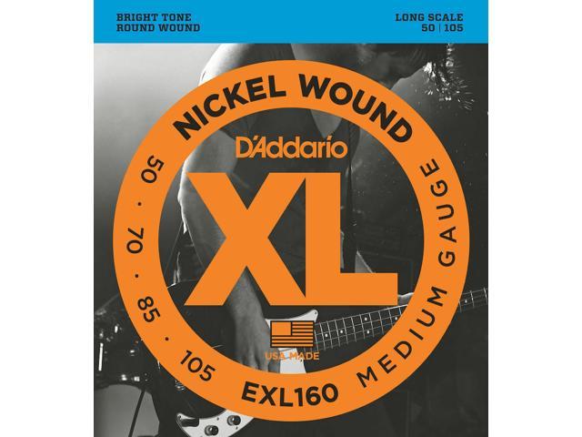 DAddario EXL160 Nickel Wound Bass Guitar Strings, Medium, 50-105, Long Scale