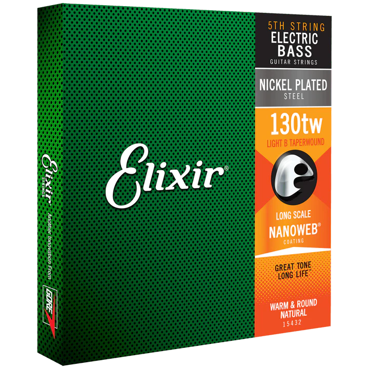 Elixir Nanoweb Nickel 5th Bass String - 15432 Long Scale, Taperwound, Light .130tw