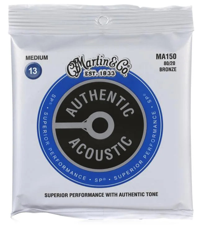 Martin MA150 Authentic 80/20 Bronze Acoustic Guitar Strings - .013-.056 Medium