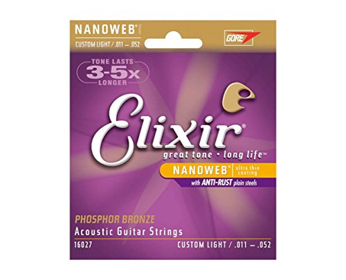ELIXIR NANOWEB CUSTOM LIGHT 11-52 PHOSPHOR BRONZE 16027