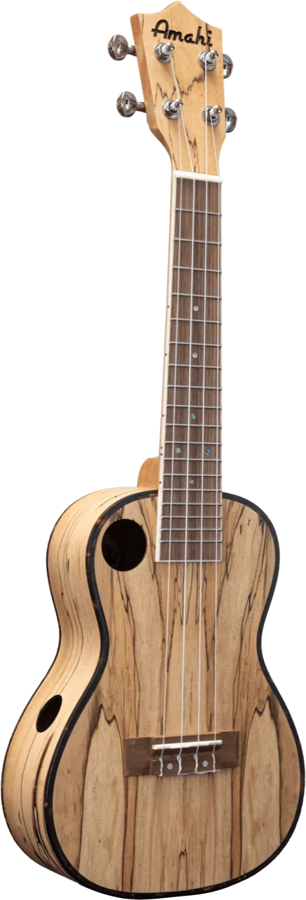 F770C Amahi Classic Spalted Maple Concert w/Offset & Side Soundhole