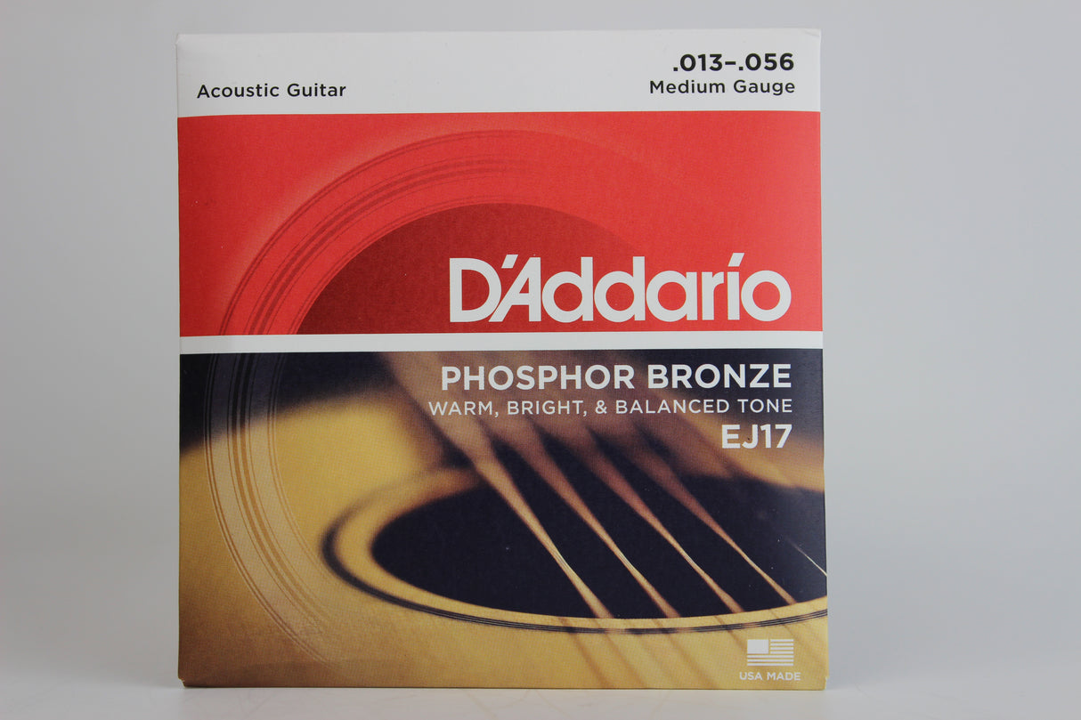 D'Addario EJ17 Phosphor Bronze Medium Acoustic Strings 13-56