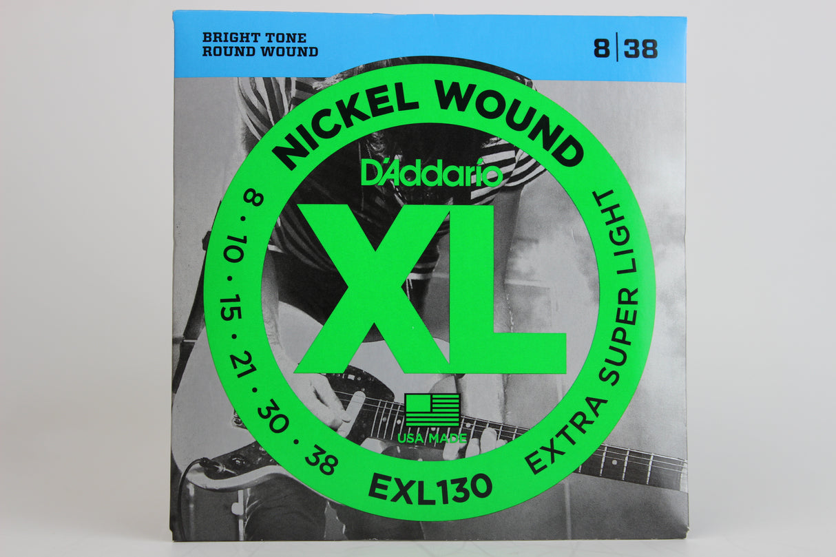 D'Addario EXL130 Nickel Wound Electric Strings - Extra Super Light 8-38