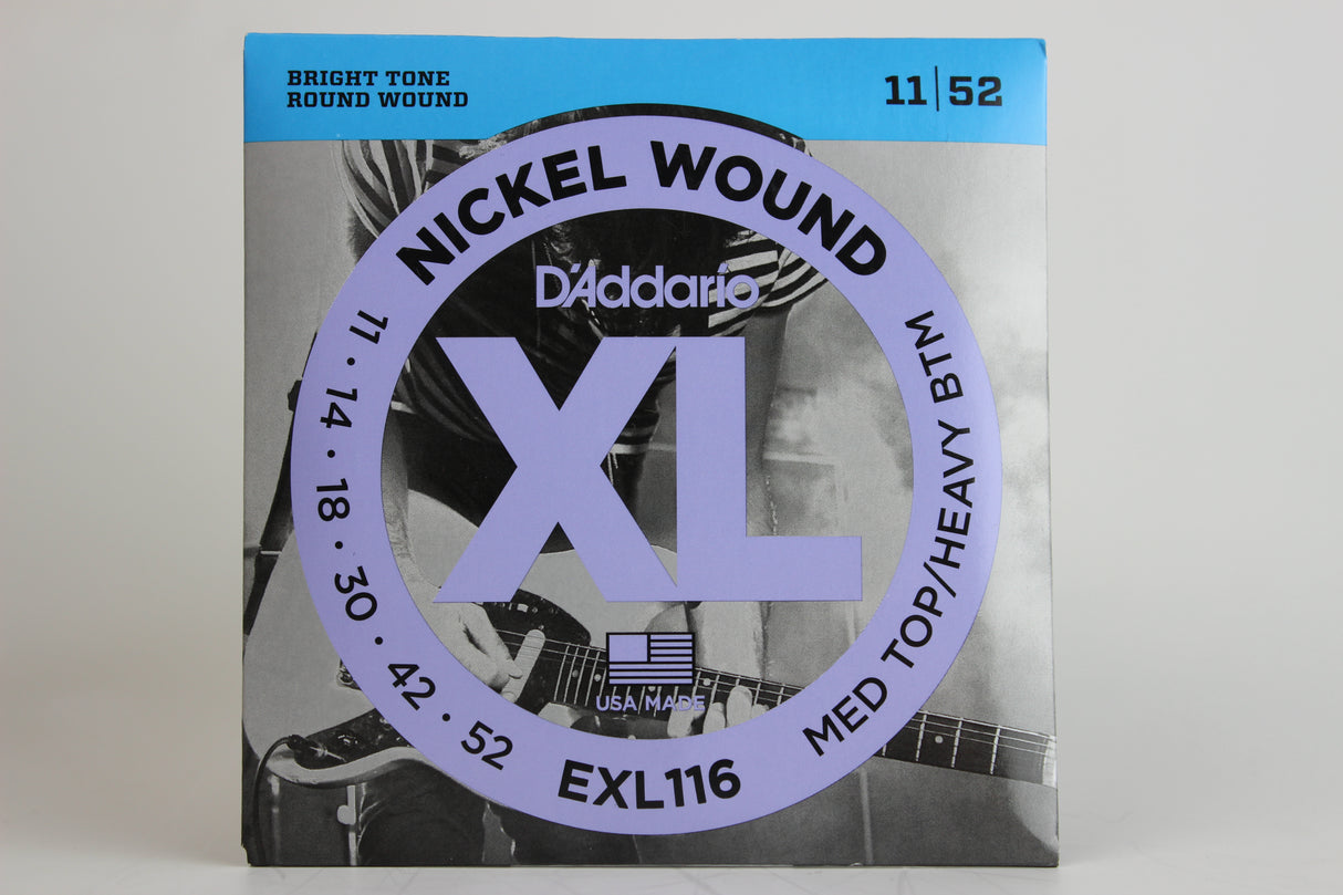 D'Addario EXL116 Nickel Wound Electric Strings - Medium Top/Heavy Bottom 11-52