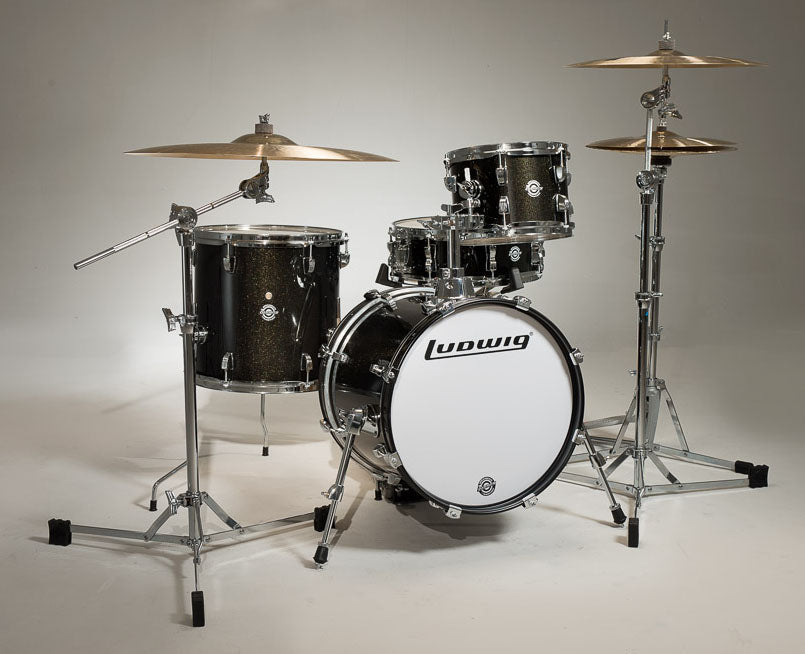 Ludwig Breakbeats by Questlove 4-Piece Shell Pack, Black Sparkle