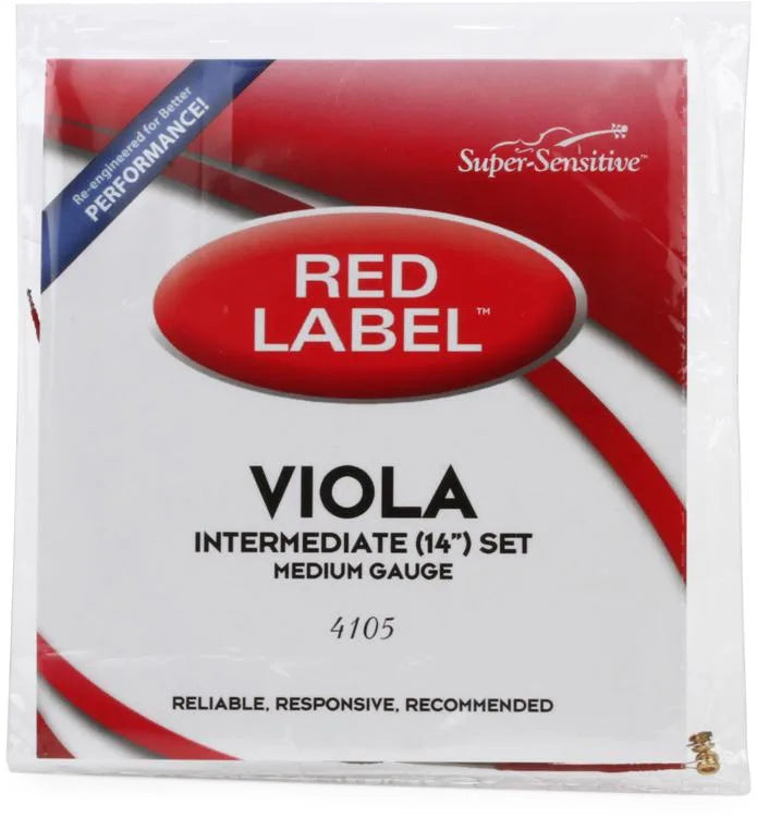 Super-Sensitive 4105 Red Label Viola String Set - 14-inch