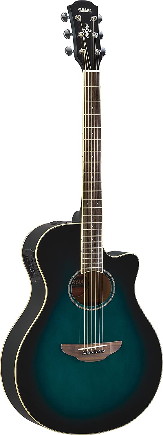 Yamaha APX600 Thinline Cutaway Acoustic-Electric, Oriental Blue Burst