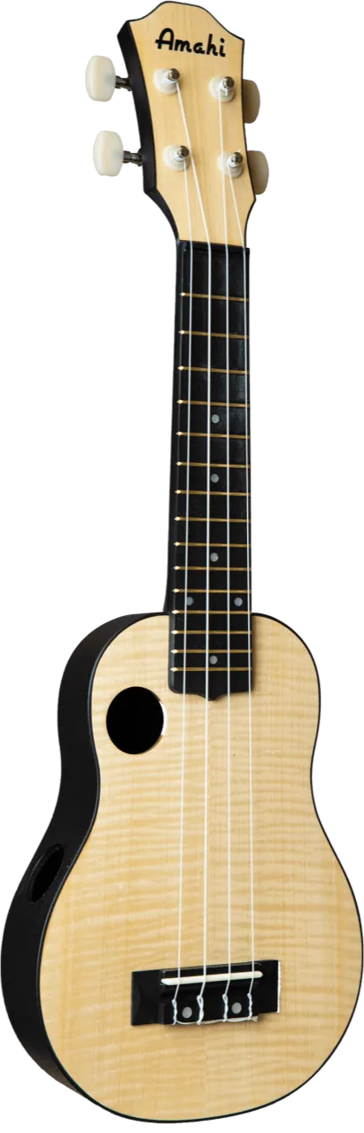 HCLF550 Amahi ABS Plastic Back & Sides, Flamed Maple Top, Soprano