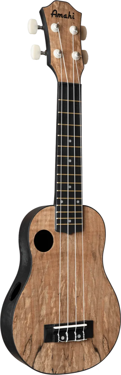 HCLF770 Amahi ABS Plastic Back & Sides, Spalted Maple Top, Soprano