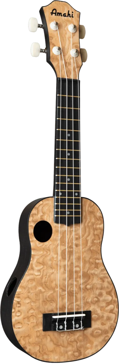 HCLF880 Amahi ABS Plastic Back & Sides, Quilted Ash Top, Soprano